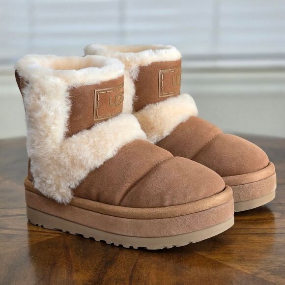 UGG Classic Chillapeak Chestnut Women's Boots Size 9 Suede Lamb Fur 1144046 New - Picture 1 of 14